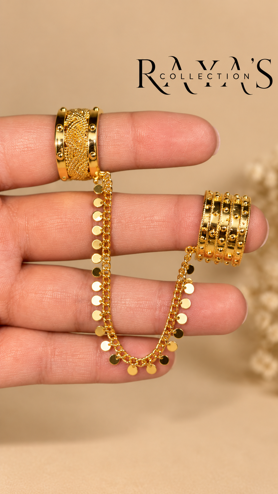 Royal Studded Double Ring Chain