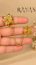 Golden Bloom Double Ring Chain