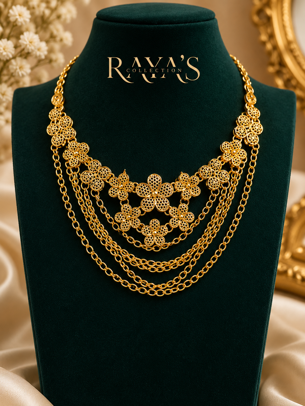 Golden Blossom Layered Necklace
