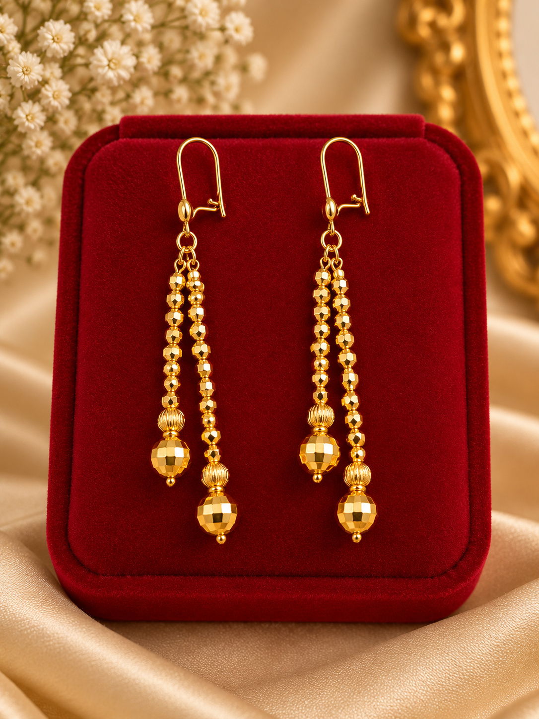 Golden Cascade Drop Earrings