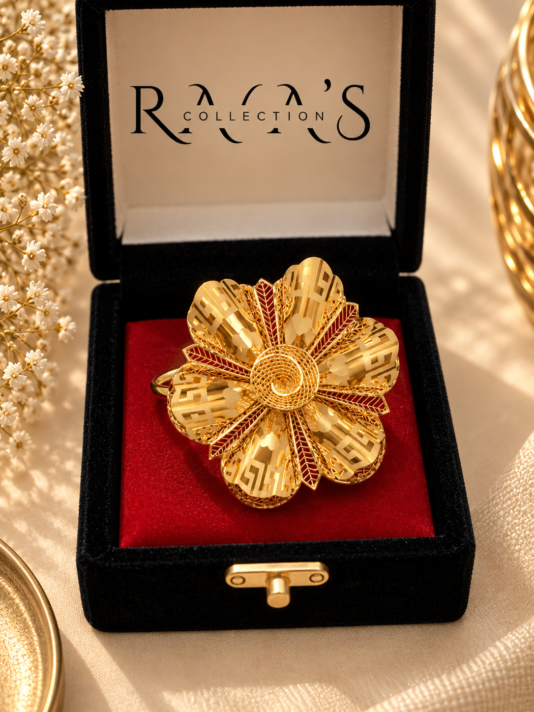 Gulzar Statement Flower Ring