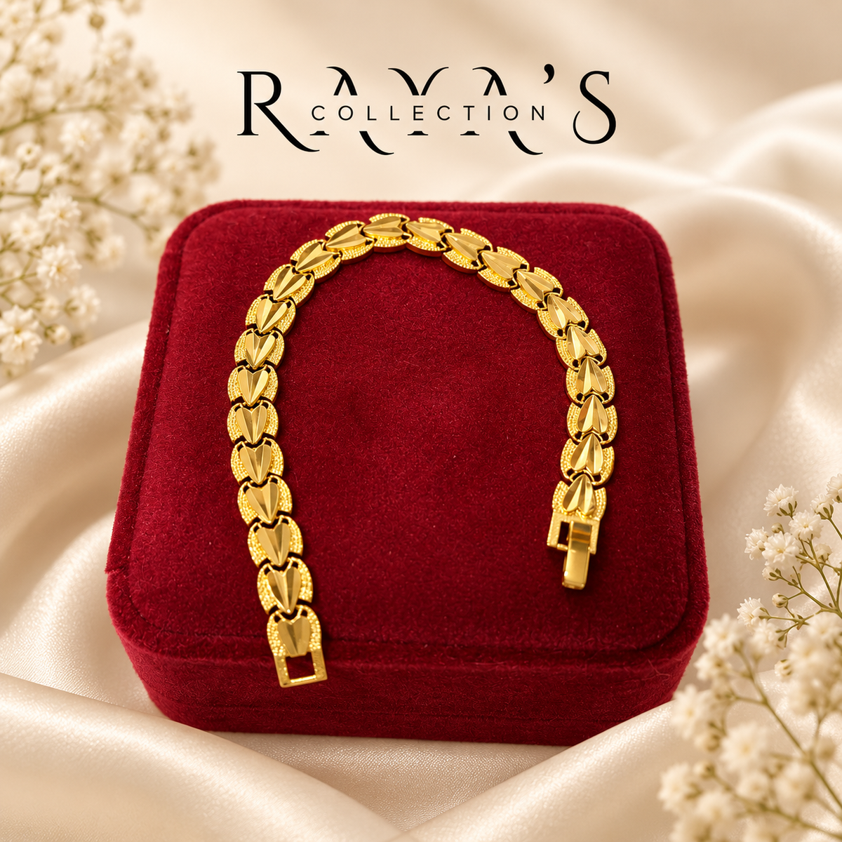 Royal Heart-Link Gold-Plated Bracelet