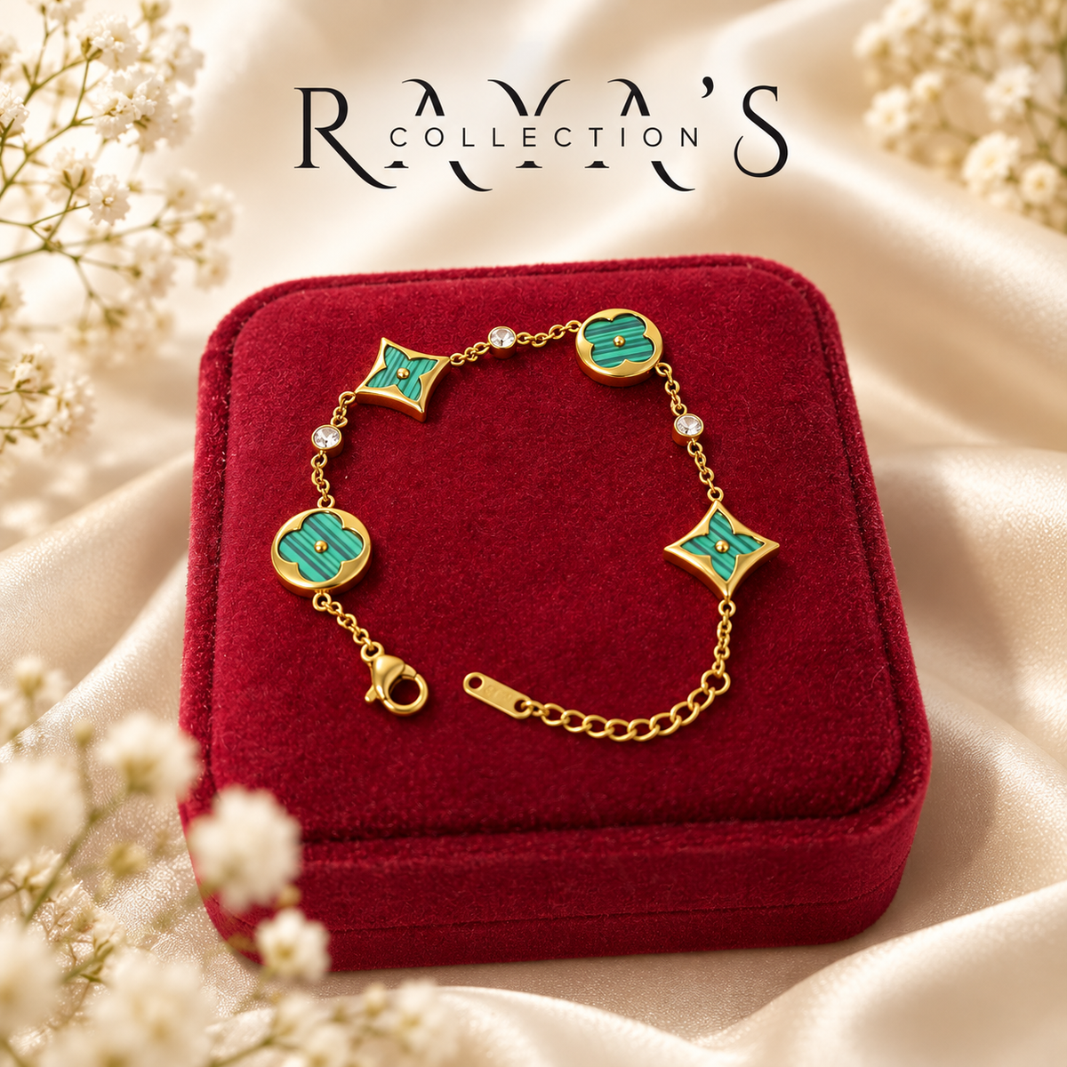 Emerald Clover Gold-Plated Bracelet