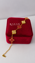 Golden Crystal Clover Bracelet