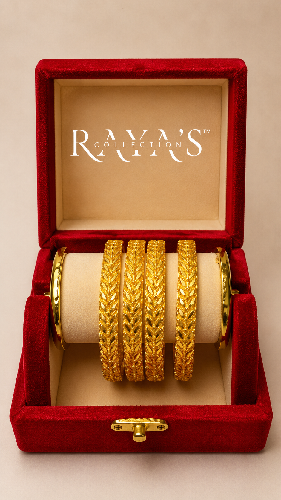 Golden Laurel Bangle Set