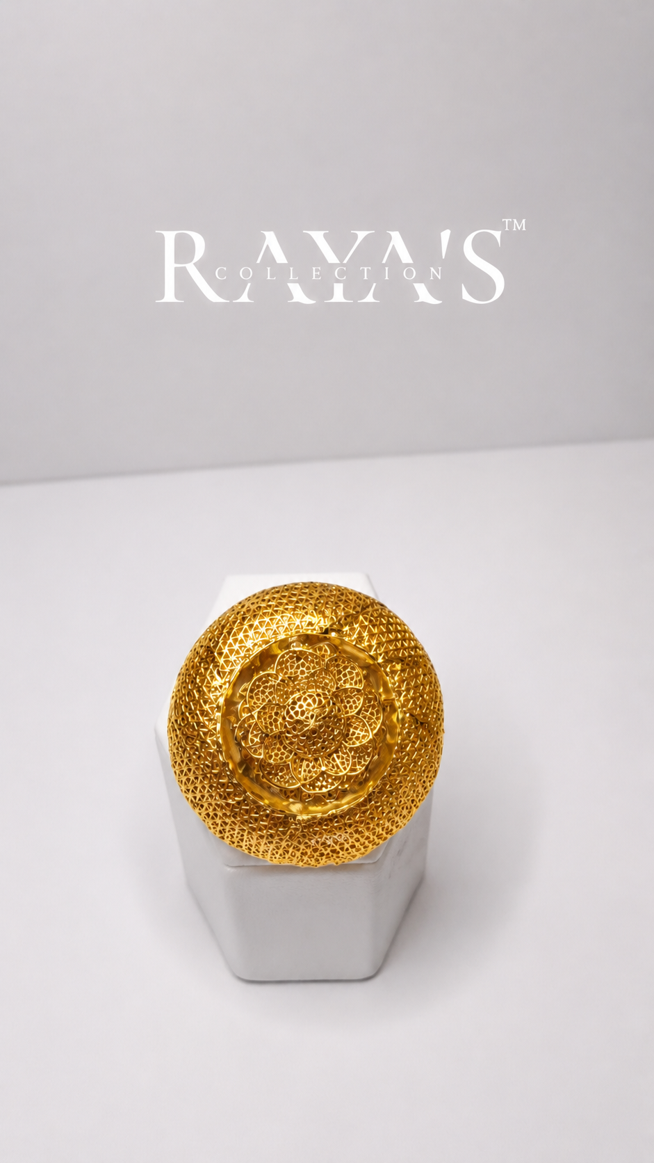 Golden Bloom Filigree Statement Ring