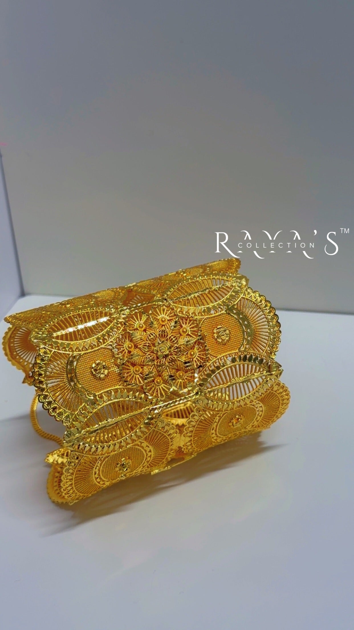 Royal Bloom Gold-Plated Arm Cuff Bracelet