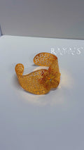 Floral Majesty Gold-Plated Large Arm Cuff Bracelet
