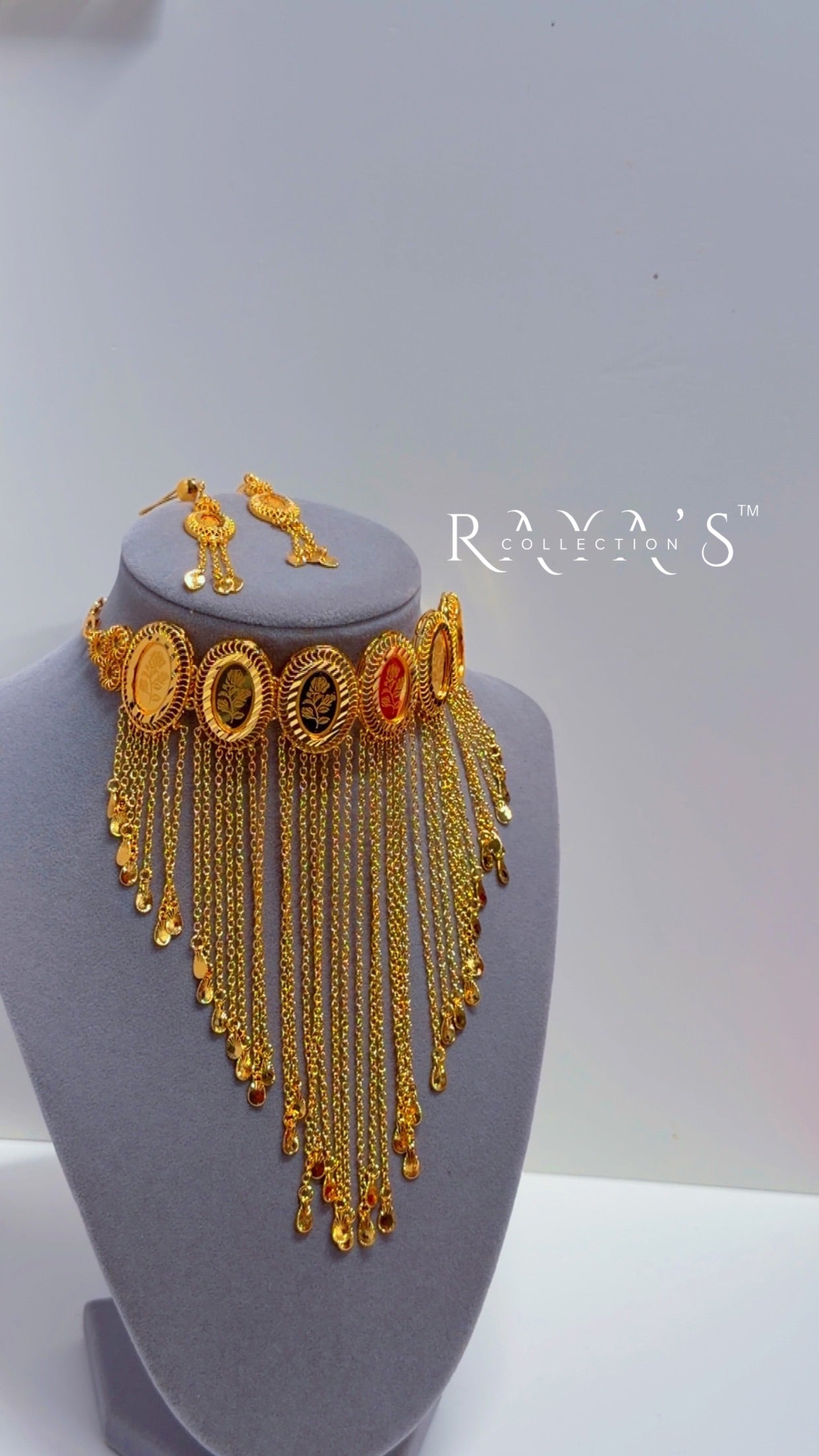 Imperial Fringe Gold-Plated Necklace & Earrings Set