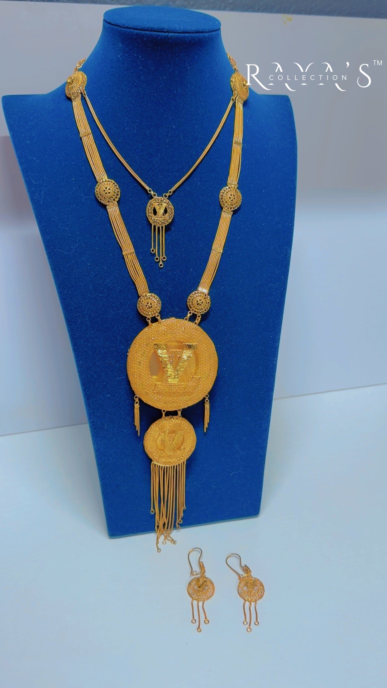 Majestic Medallion Gold-Plated Luxury Necklace & Earrings Set