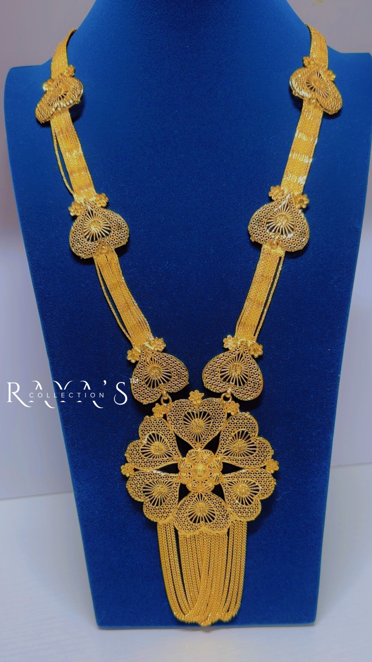 Royal Filigree Medallion Gold-Plated Statement Necklace