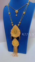Royal Filigree Pendant Necklace Set – Gold-Plated Finish