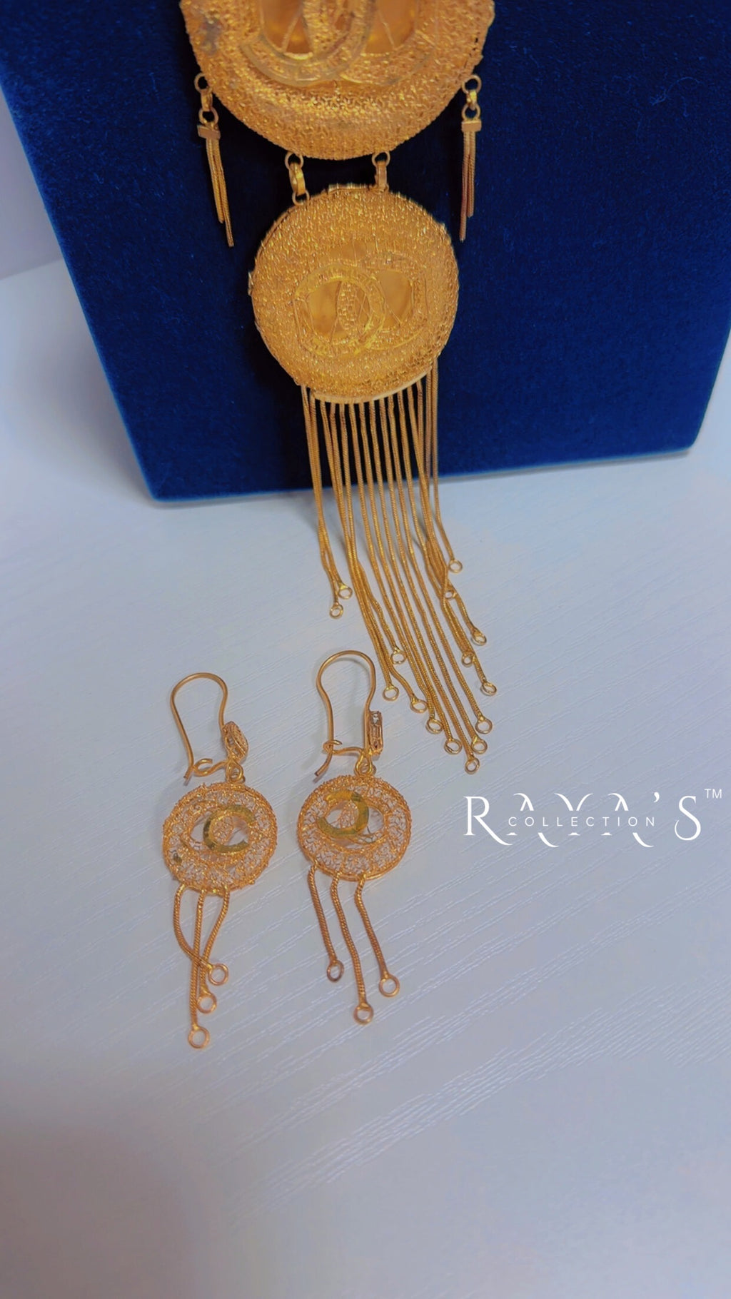 Royal Medallion Layered Necklace & Earring Set