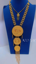 Royal Medallion Layered Necklace & Earring Set