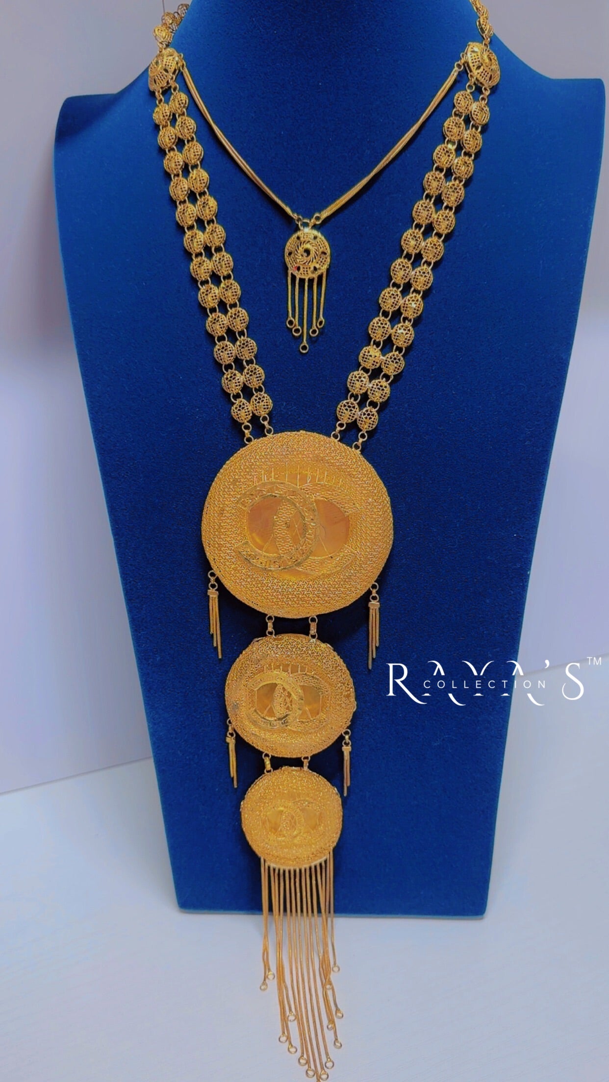 Royal Medallion Layered Necklace & Earring Set