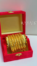 Royal Blossom Gold-Plated Bangle Set