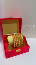 Royal Beaded Gold-Plated Statement Bracelet