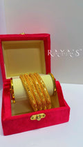 Royal Textured Gold Plated Bangle Set